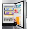 imageSummit Appliance ALFZ37BCSSHV Builtin Undercounter ADA Compliant Residential AllFreezer with Stainless Steel Cabinet Vertical Handle Door Storage Adjustable Thermostat and Manual DefrostStainless Steel