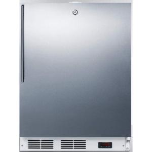 imageAccucold ACF48WSSHVADA Builtin Undercounter ADA Compliant FrostFree AllFreezer for General Purpose Use with Digital Thermostat Stainless Steel Door Thin Handle Lock and White Cabinet