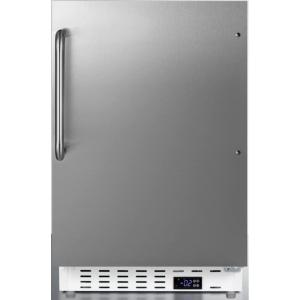 imageSummit Appliance ALFZ36CSS Builtin Undercounter ADA Compliant Residential AllFreezer with Stainless Steel Cabinet Towel Bar Handle Door Storage Adjustable Thermostat and Manual DefrostStainless Steel