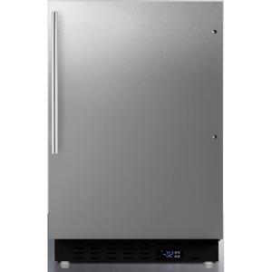 imageSummit Appliance ALFZ37BCSSHV Builtin Undercounter ADA Compliant Residential AllFreezer with Stainless Steel Cabinet Vertical Handle Door Storage Adjustable Thermostat and Manual DefrostStainless Steel