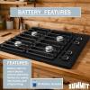 imageSummit 24 Gas Cooktop 4 Burners Electric Ignition 115V3 Gas Cooktop Black Battery Start Ignition TNL03IPBattery Start Ignition