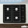 imageSummit 24 Gas Cooktop 4 Burners Electric Ignition 115V3 Gas Cooktop Black Battery Start Ignition TNL03IPBattery Start Ignition