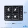 imageSummit 24 Gas Cooktop 4 Burners Electric Ignition 115V3 Gas Cooktop Black Battery Start Ignition TNL03IPElectronic Ignition