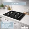 imageSummit 30 Gas Cooktop 4Burner Electric Ignition 115V Gas Cooktop Black  TNL053I Electronic IgnitionBattery Start Ignition