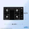 imageSummit 30 Gas Cooktop 4Burner Electric Ignition 115V Gas Cooktop Black  TNL053I Electronic IgnitionBattery Start Ignition