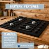 imageSummit 30 Gas Cooktop 4Burner Electric Ignition 115V Gas Cooktop Black  TNL053I Electronic IgnitionBattery Start Ignition