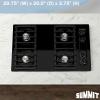 imageSummit 30 Gas Cooktop 4Burner Electric Ignition 115V Gas Cooktop Black  TNL053I Electronic IgnitionElectronic Ignition