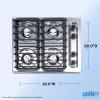 imageSummit 30 Gas Cooktop 4Burner Electric Ignition 115V Gas Cooktop Stainless Steel ZNL053IElectronic