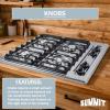 imageSummit 30 Gas Cooktop 4Burner Electric Ignition 115V Gas Cooktop Stainless Steel ZNL053IElectronic