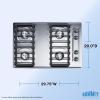 imageSummit 30 Gas Cooktop 4Burner Electric Ignition 115V Gas Cooktop Stainless Steel ZNL053IElectronic