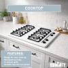 imageSummit 30 Gas Cooktop 4Burner Electric Ignition 115V Gas Cooktop White  WNL053I Electronic IgnitionBattery Start Ignition
