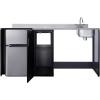 imageSummit 72 Wide AllinOne Kitchenette Barrier Free Kitchenette Refrigerator 2Burner Cooktop Sink Wheelchair Accessible Black and Stainless  CK72ADARBF Cooktop Right SideSink Right Side