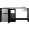 imageSummit 72 Wide AllinOne Kitchenette Barrier Free Kitchenette Refrigerator 2Burner Cooktop Sink Wheelchair Accessible Black and Stainless  CK72ADARBF Cooktop Right SideSink Right Side