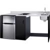 imageSummit 72 Wide AllinOne Kitchenette Barrier Free Kitchenette Refrigerator 2Burner Cooktop Sink Wheelchair Accessible Black and Stainless  CK72ADARBF Cooktop Right SideSink Right Side