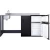 imageSummit 72 Wide AllinOne Kitchenette Barrier Free Kitchenette Refrigerator 2Burner Cooktop Sink Wheelchair Accessible Black and Stainless  CK72ADARBF Cooktop Right SideSink Left Side