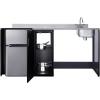 imageSummit 72 Wide AllinOne Kitchenette Barrier Free Kitchenette Refrigerator 2Burner Cooktop Sink Wheelchair Accessible Black and Stainless  CK72ADARBF Cooktop Right SideSink Right Side