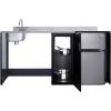 imageSummit 72 Wide AllinOne Kitchenette Barrier Free Kitchenette Refrigerator 2Burner Cooktop Sink Wheelchair Accessible Black and Stainless  CK72ADARBF Cooktop Right SideSink Left Side
