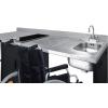 imageSummit 72 Wide AllinOne Kitchenette Barrier Free Kitchenette Refrigerator 2Burner Cooktop Sink Wheelchair Accessible Black and Stainless  CK72ADARBF Cooktop Right SideSink Right Side