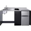 imageSummit 72 Wide AllinOne Kitchenette Barrier Free Kitchenette Refrigerator 2Burner Cooktop Sink Wheelchair Accessible Black and Stainless  CK72ADARBF Cooktop Right SideSink Left Side