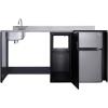 imageSummit 72 Wide AllinOne Kitchenette Barrier Free Kitchenette Refrigerator 2Burner Cooktop Sink Wheelchair Accessible Black and Stainless  CK72ADARBF Cooktop Right SideSink Left Side