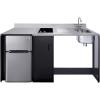 imageSummit 72 Wide AllinOne Kitchenette Barrier Free Kitchenette Refrigerator 2Burner Cooktop Sink Wheelchair Accessible Black and Stainless  CK72ADARBF Cooktop Right SideSink Right Side