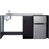 imageSummit 72 Wide AllinOne Kitchenette Barrier Free Kitchenette Refrigerator 2Burner Cooktop Sink Wheelchair Accessible Black and Stainless  CK72ADARBF Cooktop Right SideSink Left Side