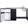 imageSummit 72 Wide AllinOne Kitchenette Barrier Free Kitchenette Refrigerator 2Burner Cooktop Sink Wheelchair Accessible Black and Stainless  CK72ADARBF Cooktop Right SideSink Right Side
