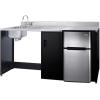 imageSummit 72 Wide AllinOne Kitchenette Barrier Free Kitchenette Refrigerator 2Burner Cooktop Sink Wheelchair Accessible Black and Stainless  CK72ADARBF Cooktop Right SideSink Left Side