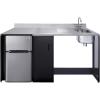 imageSummit 72 Wide AllinOne Kitchenette Barrier Free Kitchenette Refrigerator 2Burner Cooktop Sink Wheelchair Accessible Black and Stainless  CK72ADARBF Cooktop Right SideSink Right Side