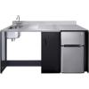 imageSummit 72 Wide AllinOne Kitchenette Barrier Free Kitchenette Refrigerator 2Burner Cooktop Sink Wheelchair Accessible Black and Stainless  CK72ADARBF Cooktop Right SideSink Left Side