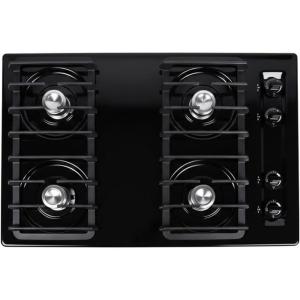 imageSummit 30 Gas Cooktop 4Burner Electric Ignition 115V Gas Cooktop Black  TNL053I Electronic IgnitionBattery Start Ignition