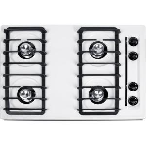 imageSummit 30 Gas Cooktop 4Burner Electric Ignition 115V Gas Cooktop White  WNL053I Electronic IgnitionBattery Start Ignition