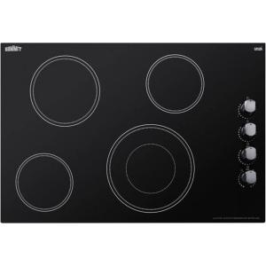 imageSummit 30 Electric Cooktop 4 Burners 208240V Radiant Cooktop Black CR4B30MBBlack