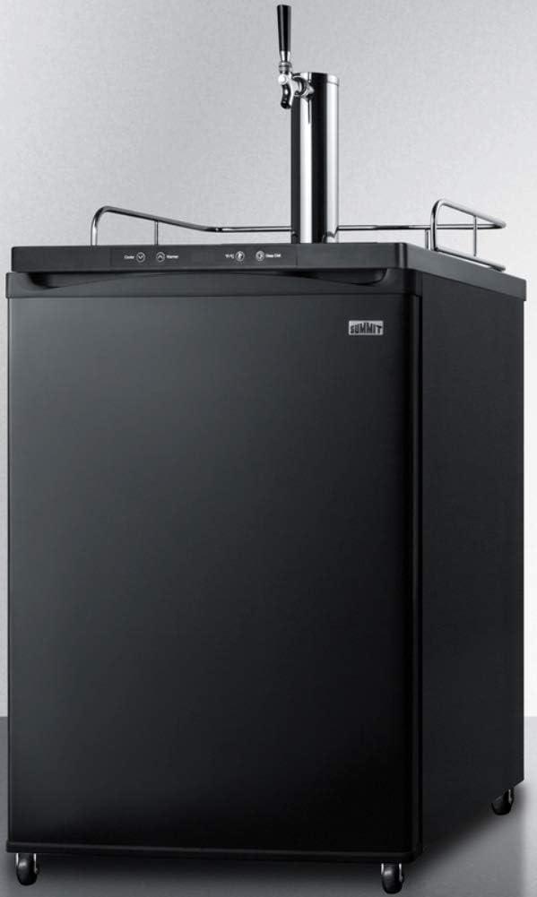 imageSummit Appliance SBC635M7CF Commercially Listed 24 Wide Cold Brew Coffee Dispenser in Black Exterior with Automatic Defrost Complete Stainless Steel Tap Kit and Nitrogen Tank Included