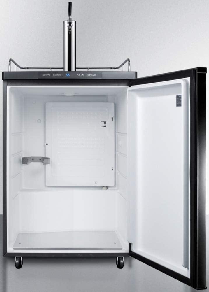 imageSummit Appliance SBC635M7CF Commercially Listed 24 Wide Cold Brew Coffee Dispenser in Black Exterior with Automatic Defrost Complete Stainless Steel Tap Kit and Nitrogen Tank Included