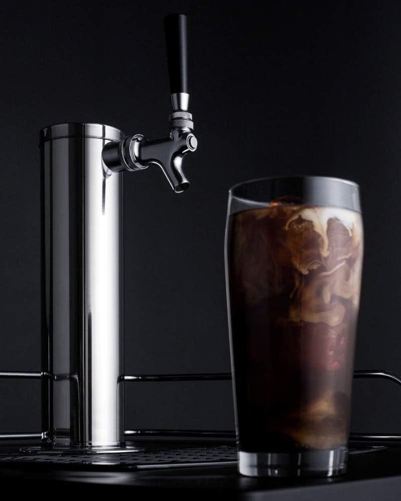 imageSummit Appliance SBC635M7CF Commercially Listed 24 Wide Cold Brew Coffee Dispenser in Black Exterior with Automatic Defrost Complete Stainless Steel Tap Kit and Nitrogen Tank Included