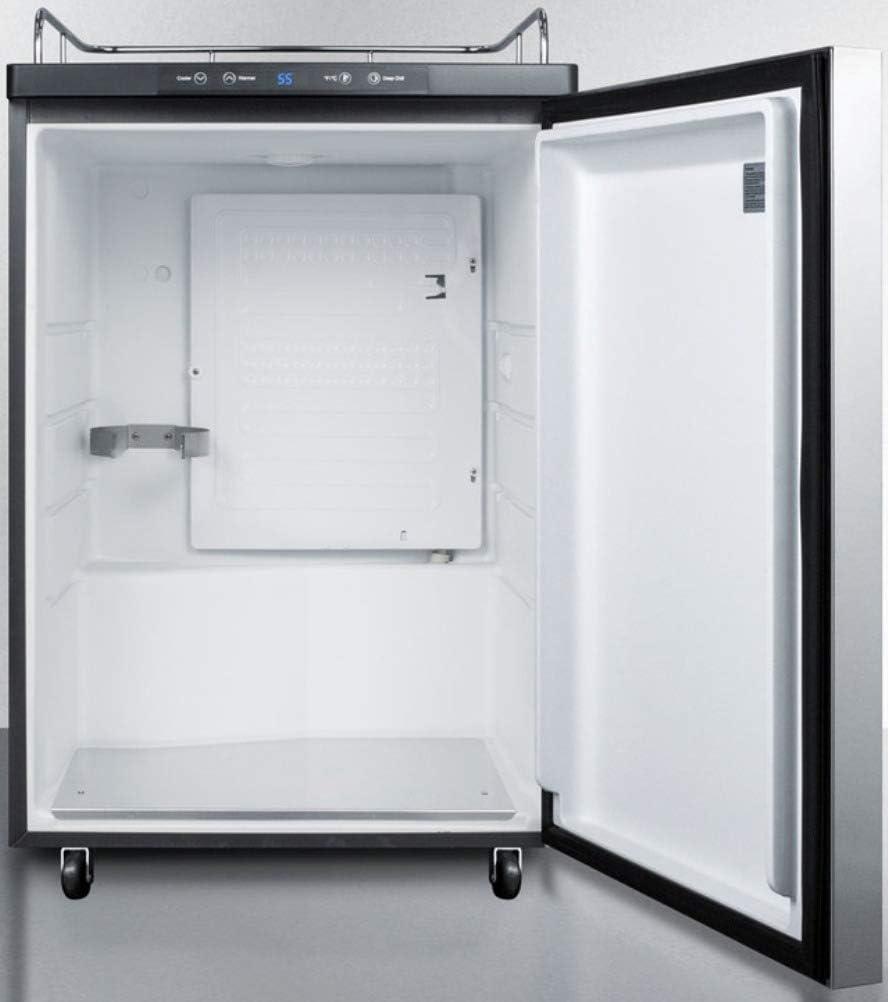 imageSummit Appliance SBC635MBI7NKSSHH Builtin Commercially Listed Beer Dispenser with Auto Defrost Digital Thermostat Stainless Steel Door Professional Horizontal Handle and Black Cabinet