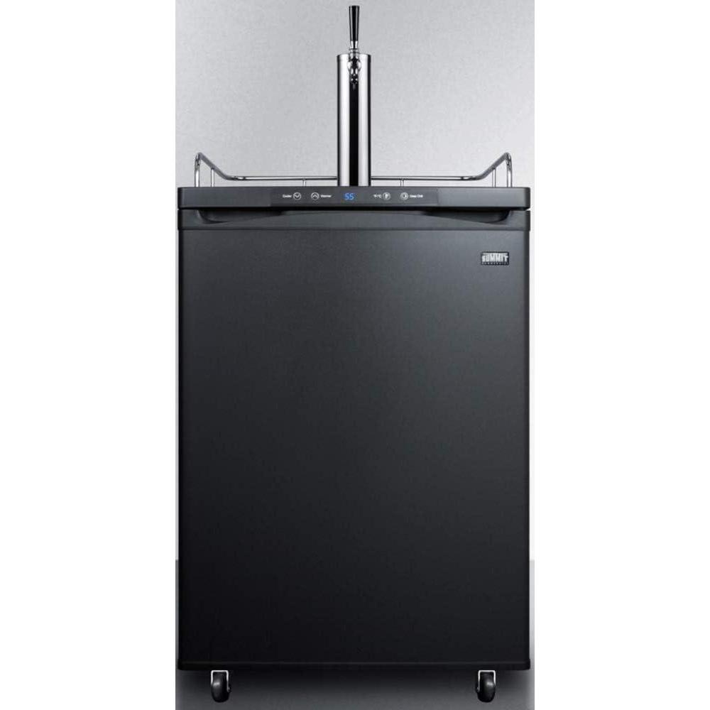 imageSummit Appliance SBC635M7CF Commercially Listed 24 Wide Cold Brew Coffee Dispenser in Black Exterior with Automatic Defrost Complete Stainless Steel Tap Kit and Nitrogen Tank Included