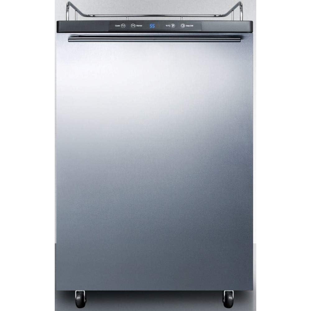 imageSummit Appliance SBC635MBI7NKSSHH Builtin Commercially Listed Beer Dispenser with Auto Defrost Digital Thermostat Stainless Steel Door Professional Horizontal Handle and Black Cabinet