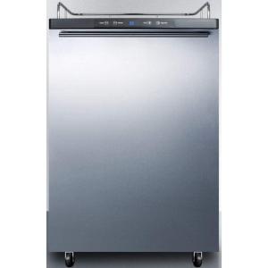 imageSummit Appliance SBC635M7NKSSHH Freestanding Commercially Listed Beer Dispenser with Auto Defrost Digital Thermostat Stainless Steel Door Professional Horizontal Handle and Black Cabinet