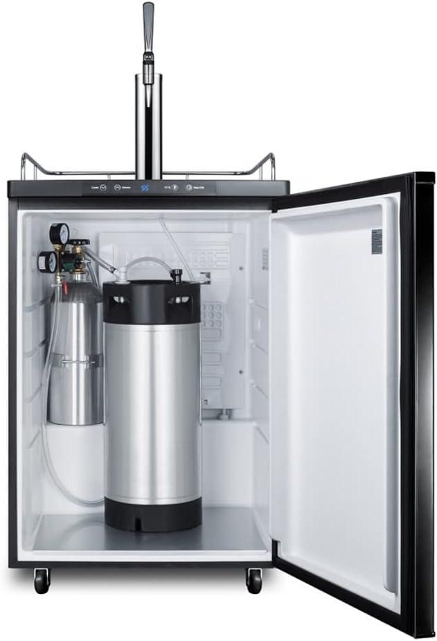 imageSummit Appliance SBC635M7NCF Commercially Listed 24 Wide NitroInfused Coffee Dispenser in Black Exterior with Complete Stainless Steel Stout Style Tap Kit and Nitrogen Tank Included