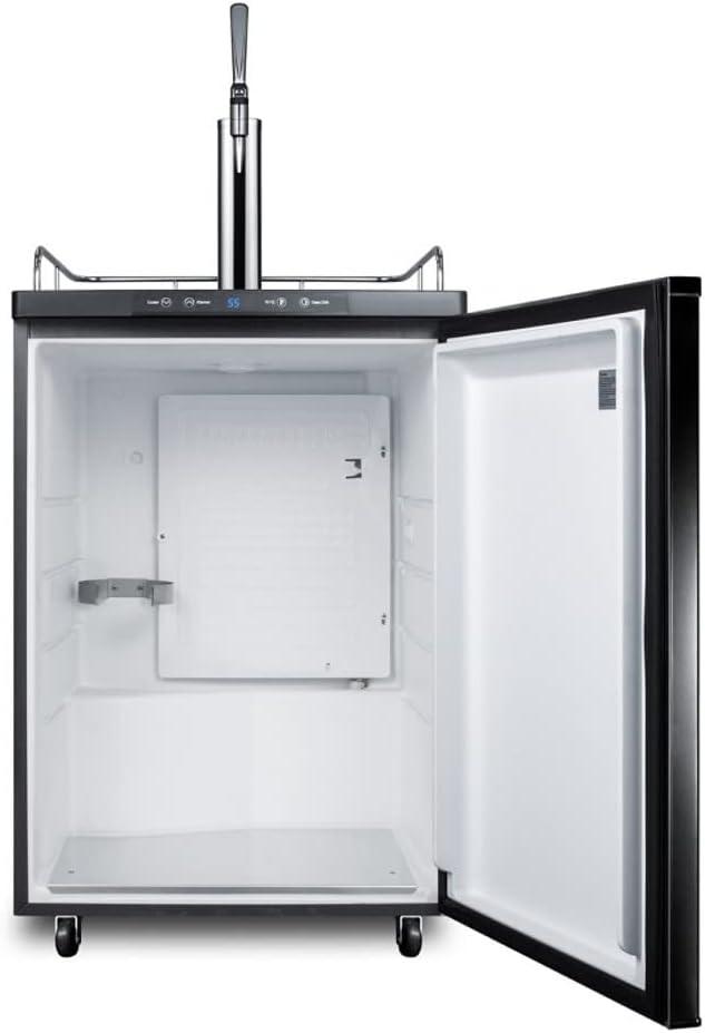 imageSummit Appliance SBC635M7NCF Commercially Listed 24 Wide NitroInfused Coffee Dispenser in Black Exterior with Complete Stainless Steel Stout Style Tap Kit and Nitrogen Tank Included