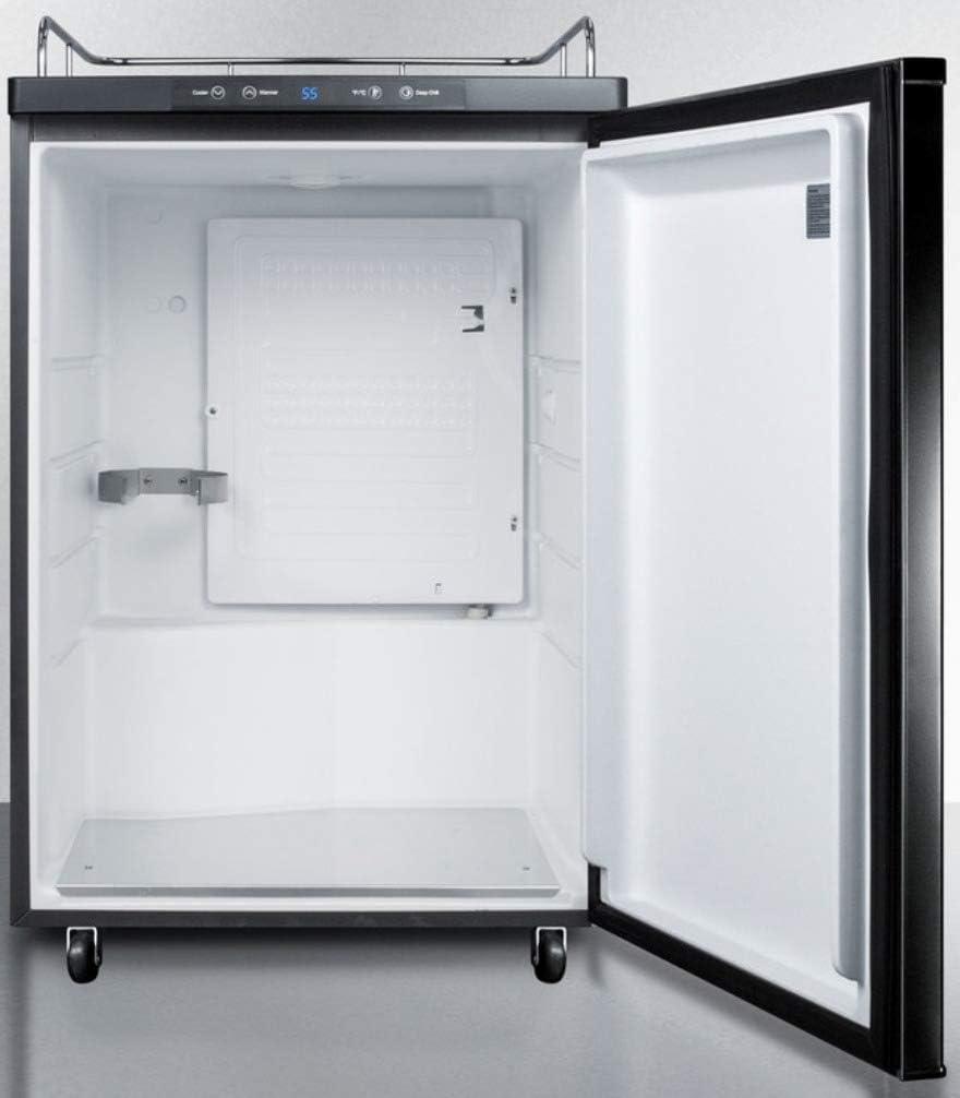 imageSummit Appliance SBC635M7NK Freestanding Commercially Listed 24 Wide Beer Dispenser in Black Exterior with Auto Defrost Drip Tray Deep Chill Function Digital Thermostat and Casters