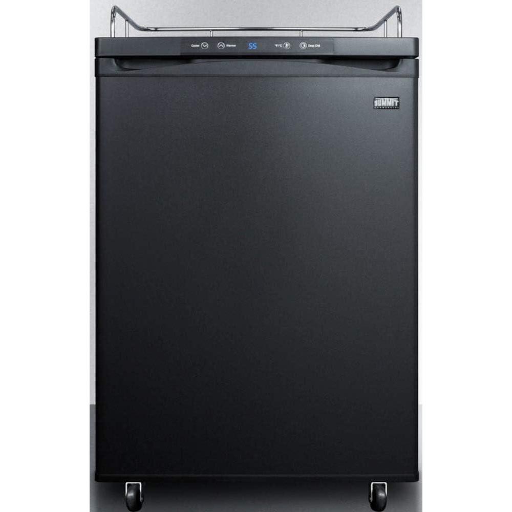imageSummit Appliance SBC635M7NK Freestanding Commercially Listed 24 Wide Beer Dispenser in Black Exterior with Auto Defrost Drip Tray Deep Chill Function Digital Thermostat and Casters