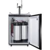 imageSummit SBC635M7CMTWIN 24 Commercial Coffee Dispenser with Complete Tap Kit Flat and NitroIndused Coffee Dispensing Automatic Defrost Digital Thermostat Casters Top Rail Guard in Black