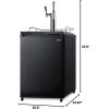 imageSummit SBC635M7CMTWIN 24 Commercial Coffee Dispenser with Complete Tap Kit Flat and NitroIndused Coffee Dispensing Automatic Defrost Digital Thermostat Casters Top Rail Guard in Black