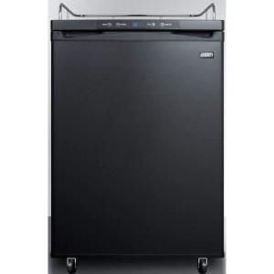 imageSummit Appliance SBC635M7NK Freestanding Commercially Listed 24 Wide Beer Dispenser in Black Exterior with Auto Defrost Drip Tray Deep Chill Function Digital Thermostat and Casters