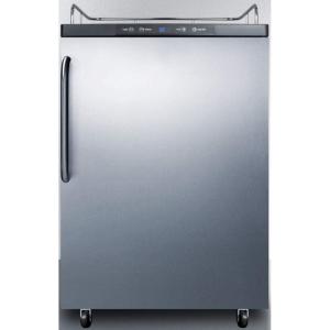 imageSummit Appliance SBC635M7NKSSTB Freestanding Commercially Listed Beer Dispenser with Auto Defrost Digital Thermostat Stainless Steel Door Professional Towel Bar Handle and Black Cabinet