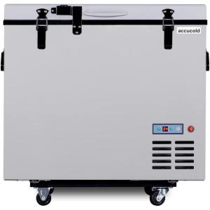 imageSummit Appliance SPRF86M2 Portable 1224V Cooler Capable of Operation as Refrigerator 28C or Freezer 12C with Insulated Cover Interior Wire Basket Lock Strap Handle and Four Wheels