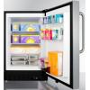imageSummit Appliance ALFZ37BCSS Builtin Undercounter ADA Compliant Residential AllFreezer with Stainless Steel Cabinet Towel Bar Handle Door Storage Adjustable Thermostat and Manual DefrostStainless Steel